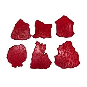 Set of 6 Hoan Walt Disney Christmas Plastic‎ Cookie Cutters Hong Kong
